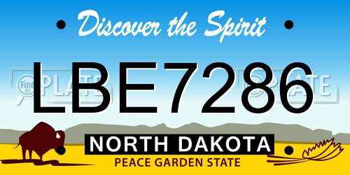LBE7286 North Dakota License Plate