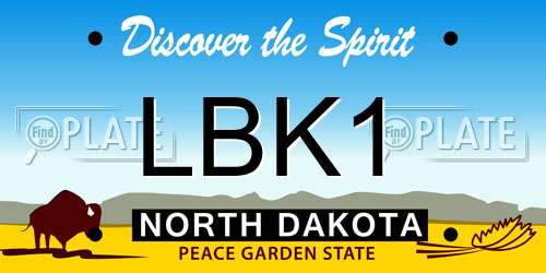 LBK1 North Dakota License Plate