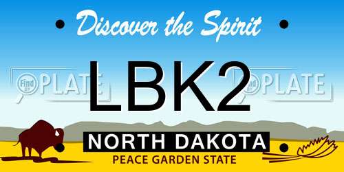 LBK2 North Dakota License Plate