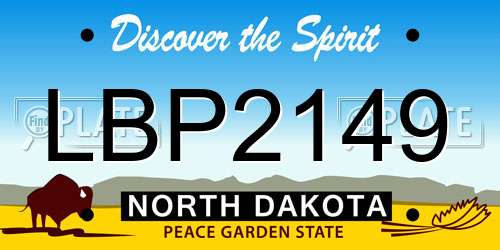 LBP2149 North Dakota License Plate