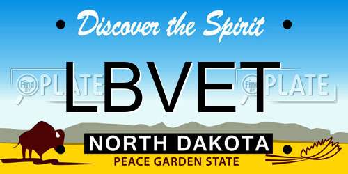 LBVET North Dakota License Plate