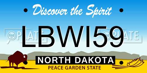 LBWI59 North Dakota License Plate