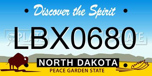 LBX0680 North Dakota License Plate