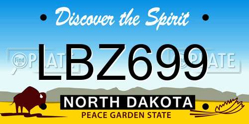 LBZ699 North Dakota License Plate