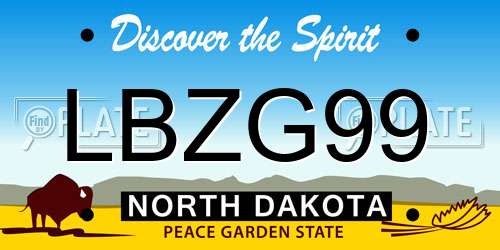 LBZG99 North Dakota License Plate