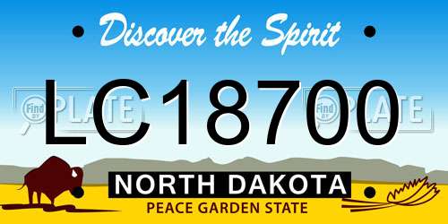 LC18700 North Dakota License Plate