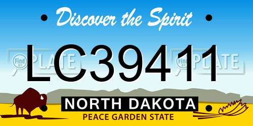 LC39411 North Dakota License Plate
