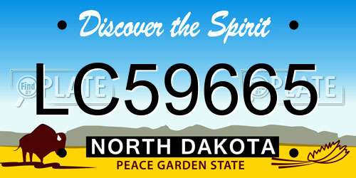 LC59665 North Dakota License Plate