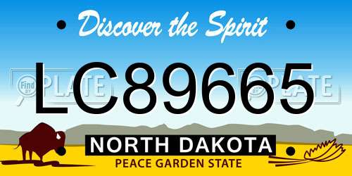 LC89665 North Dakota License Plate