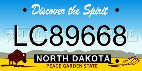 LC89668 North Dakota License Plate