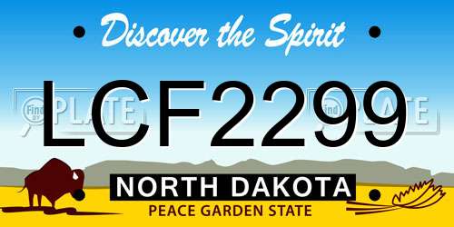 LCF2299 North Dakota License Plate