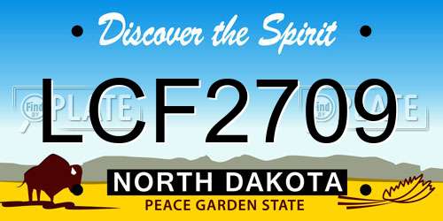 LCF2709 North Dakota License Plate