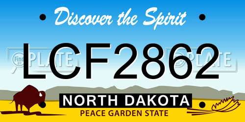 LCF2862 North Dakota License Plate