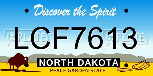 LCF7613 North Dakota License Plate