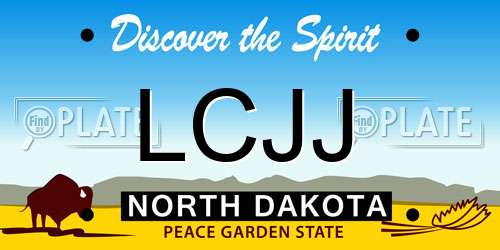 LCJJ North Dakota License Plate