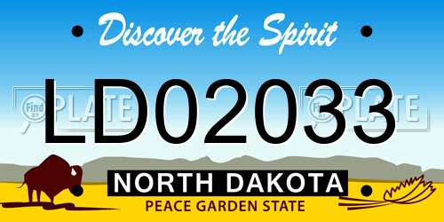 LD02033 North Dakota License Plate