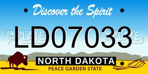 LD07033 North Dakota License Plate