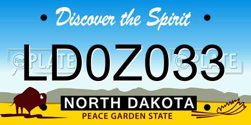 LD0Z033 North Dakota License Plate