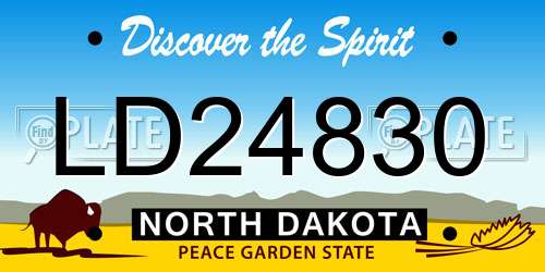 LD24830 North Dakota License Plate