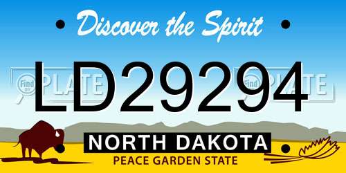 LD29294 North Dakota License Plate