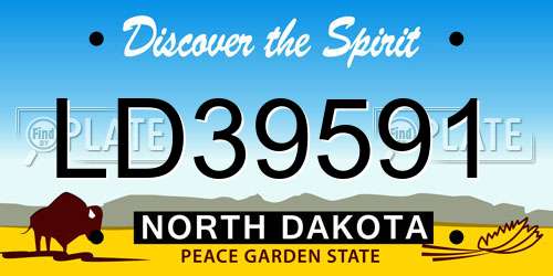 LD39591 North Dakota License Plate