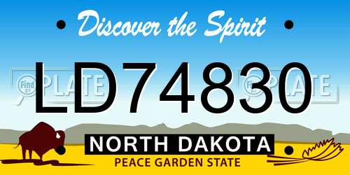LD74830 North Dakota License Plate