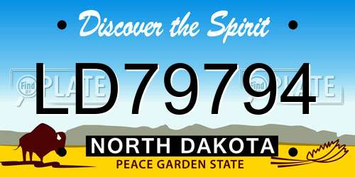 LD79794 North Dakota License Plate