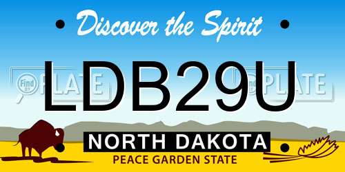 LDB29U North Dakota License Plate