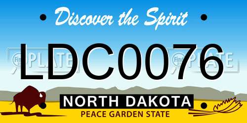 LDC0076 North Dakota License Plate