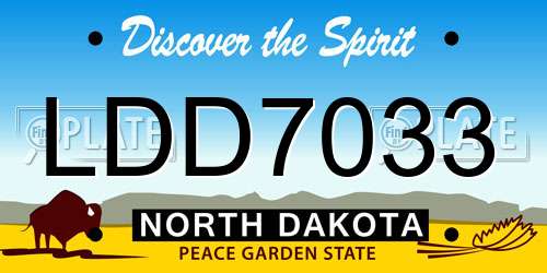 LDD7033 North Dakota License Plate
