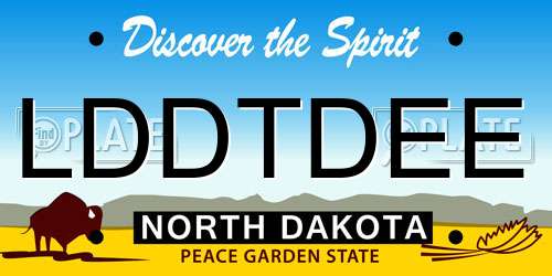 LDDTDEE North Dakota License Plate