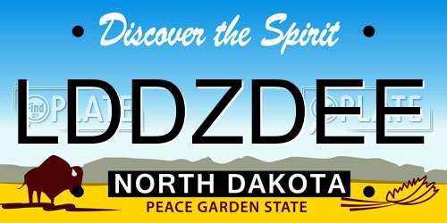LDDZDEE North Dakota License Plate