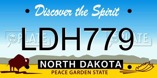 LDH779 North Dakota License Plate