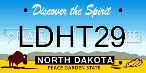 LDHT29 North Dakota License Plate