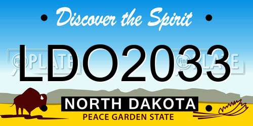 LDO2033 North Dakota License Plate