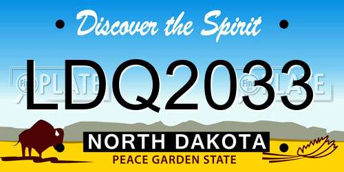 LDQ2033 North Dakota License Plate