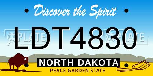 LDT4830 North Dakota License Plate