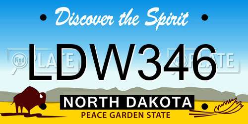 LDW346 North Dakota License Plate