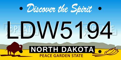 LDW5194 North Dakota License Plate