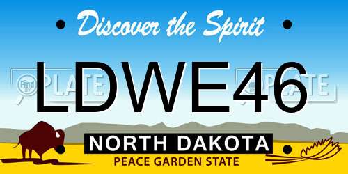 LDWE46 North Dakota License Plate