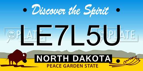 LE7L5U North Dakota License Plate