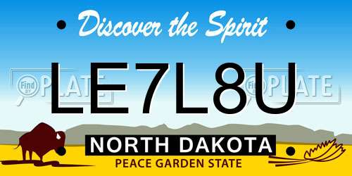 LE7L8U North Dakota License Plate