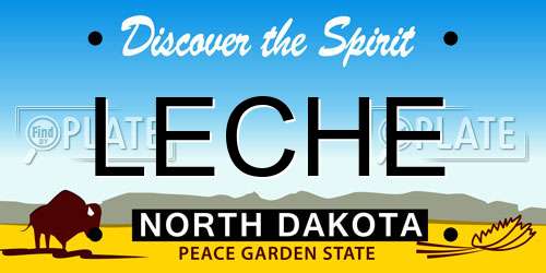 LECHE North Dakota License Plate