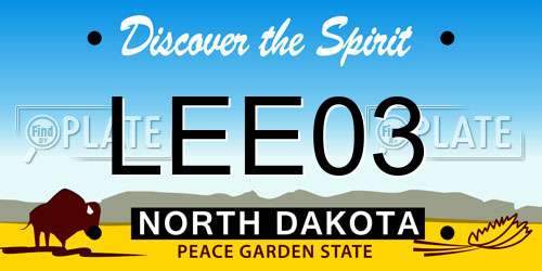 LEE03 North Dakota License Plate