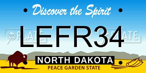 LEFR34 North Dakota License Plate