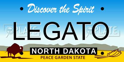 LEGATO North Dakota License Plate
