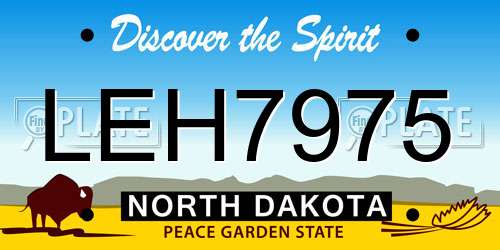 LEH7975 North Dakota License Plate