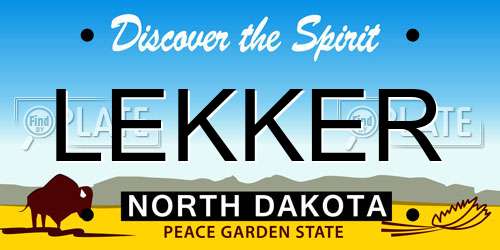 LEKKER North Dakota License Plate