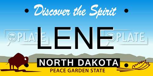 LENE North Dakota License Plate