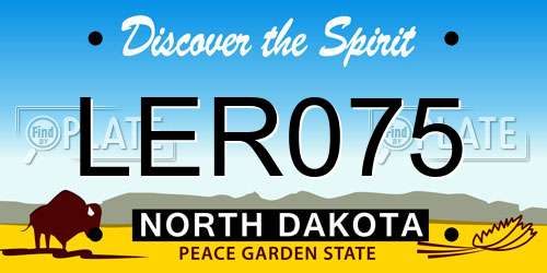 LER075 North Dakota License Plate